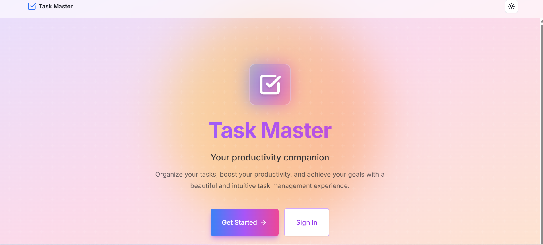 Screenshot of Task Master